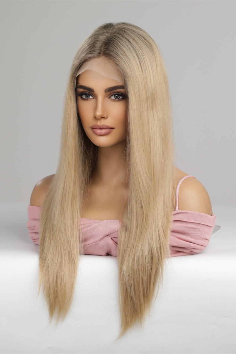 13*2" Lace Front Wigs Synthetic Long Straight 24'' 150% Density