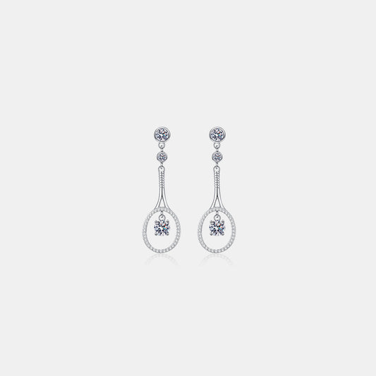 1 Carat Moissanite 925 Sterling Silver Drop Earrings