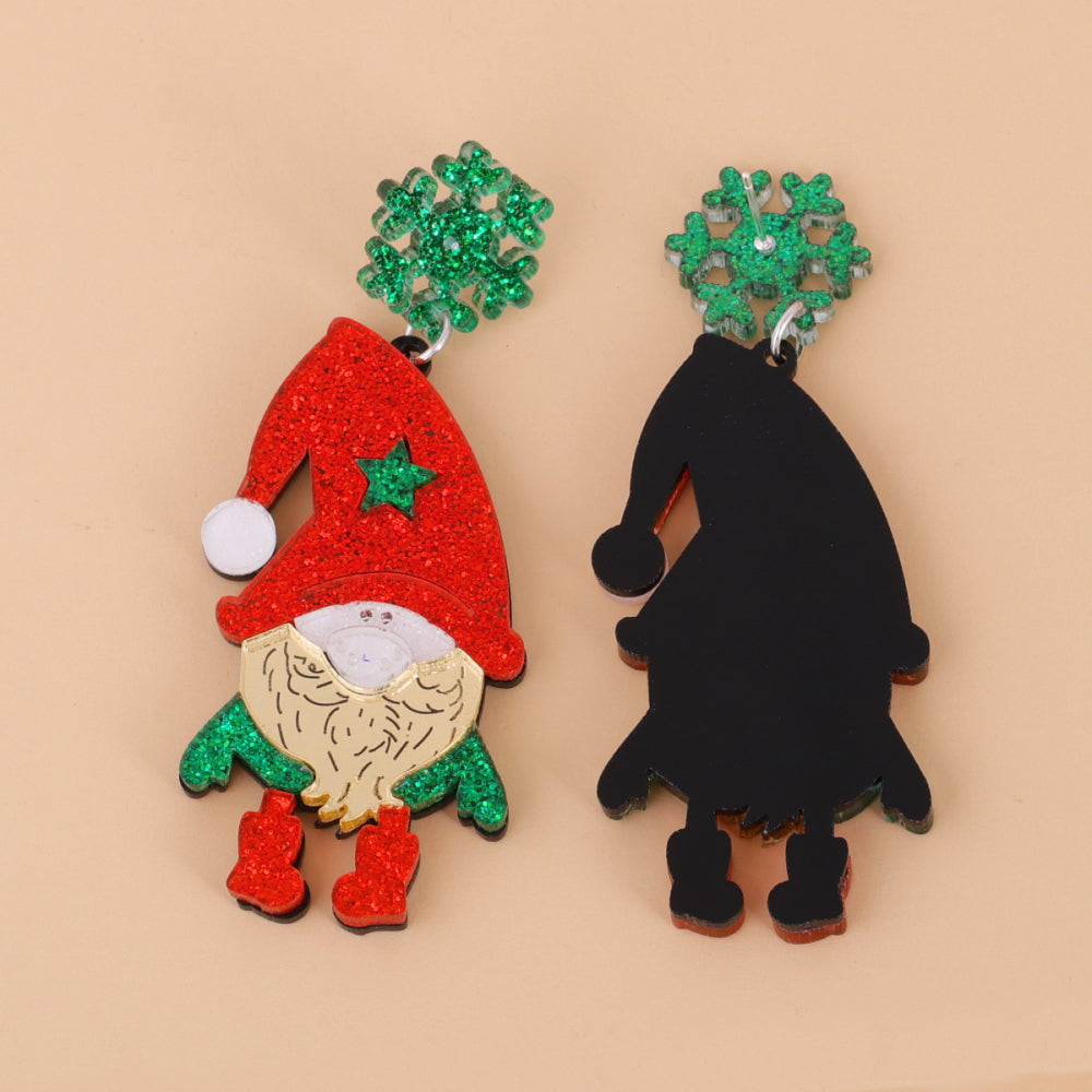 Santa Rhinestone Alloy Earrings