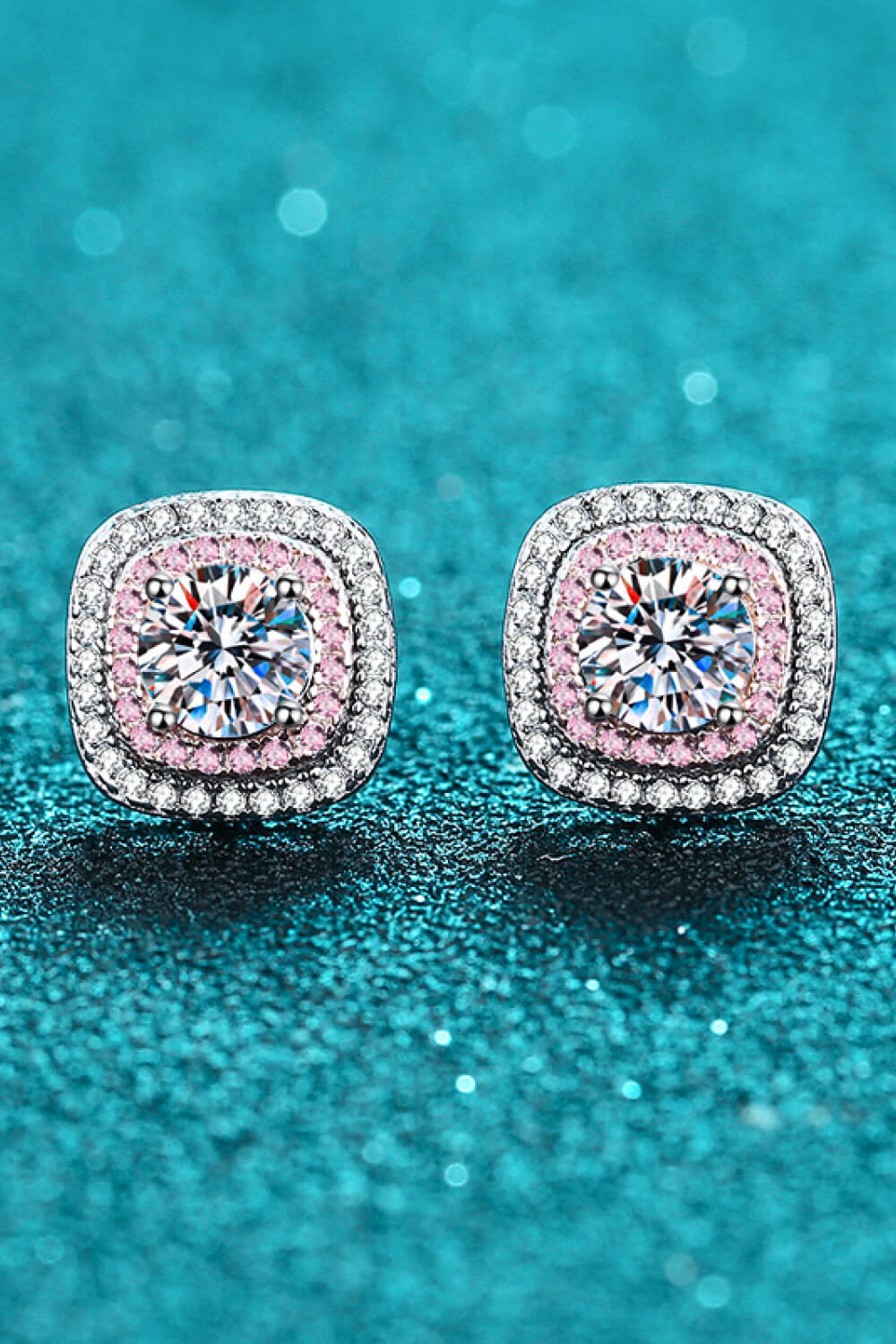 Geometric Moissanite Stud Earrings