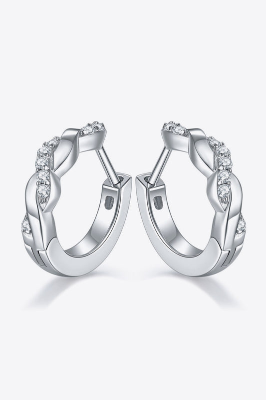 Moissanite Twisted Platinum-Plated Earrings