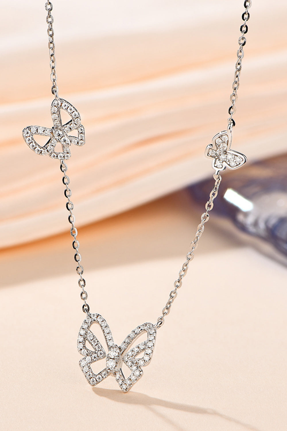 Moissanite Butterfly Shape Necklace